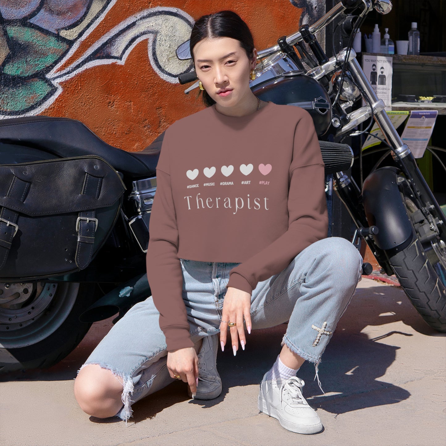 5 hearts Play - pink - Cropped Sweatshirt
