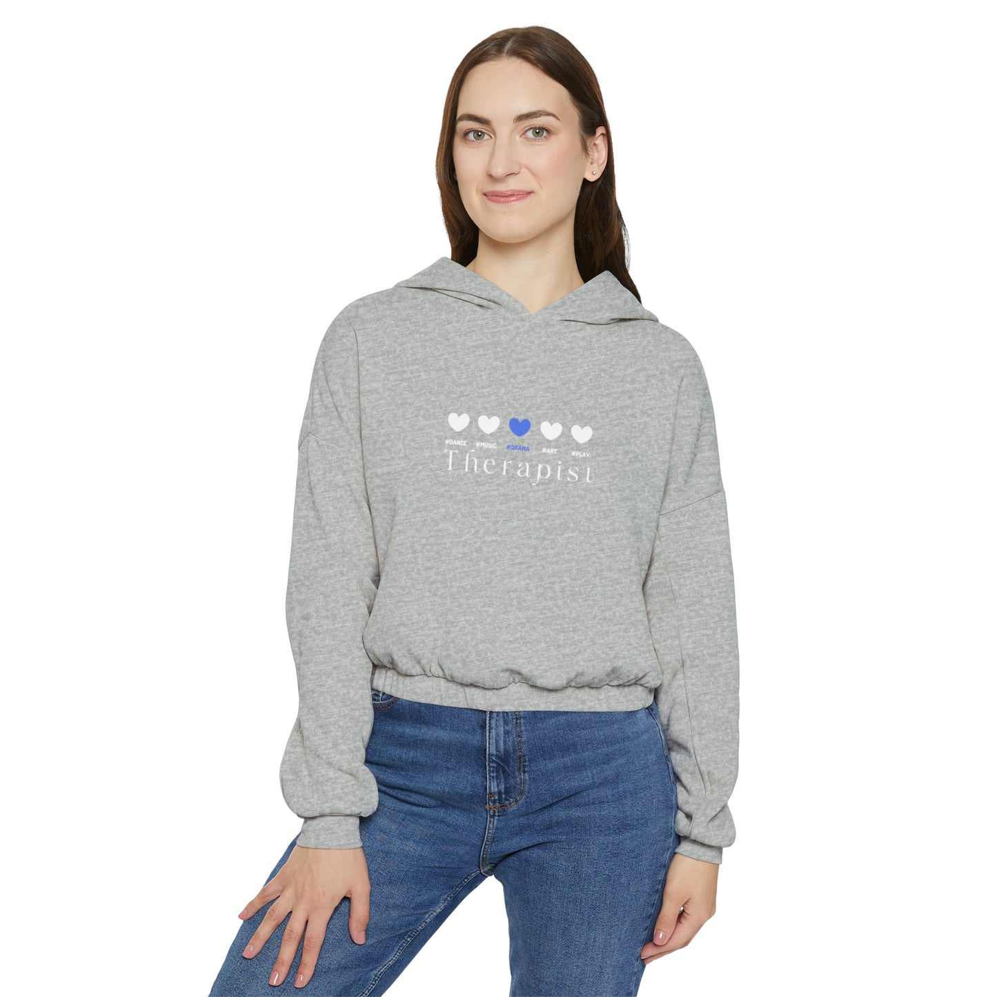 Blue 5 Hearts Drama - Women's Cinched Bottom Hoodie