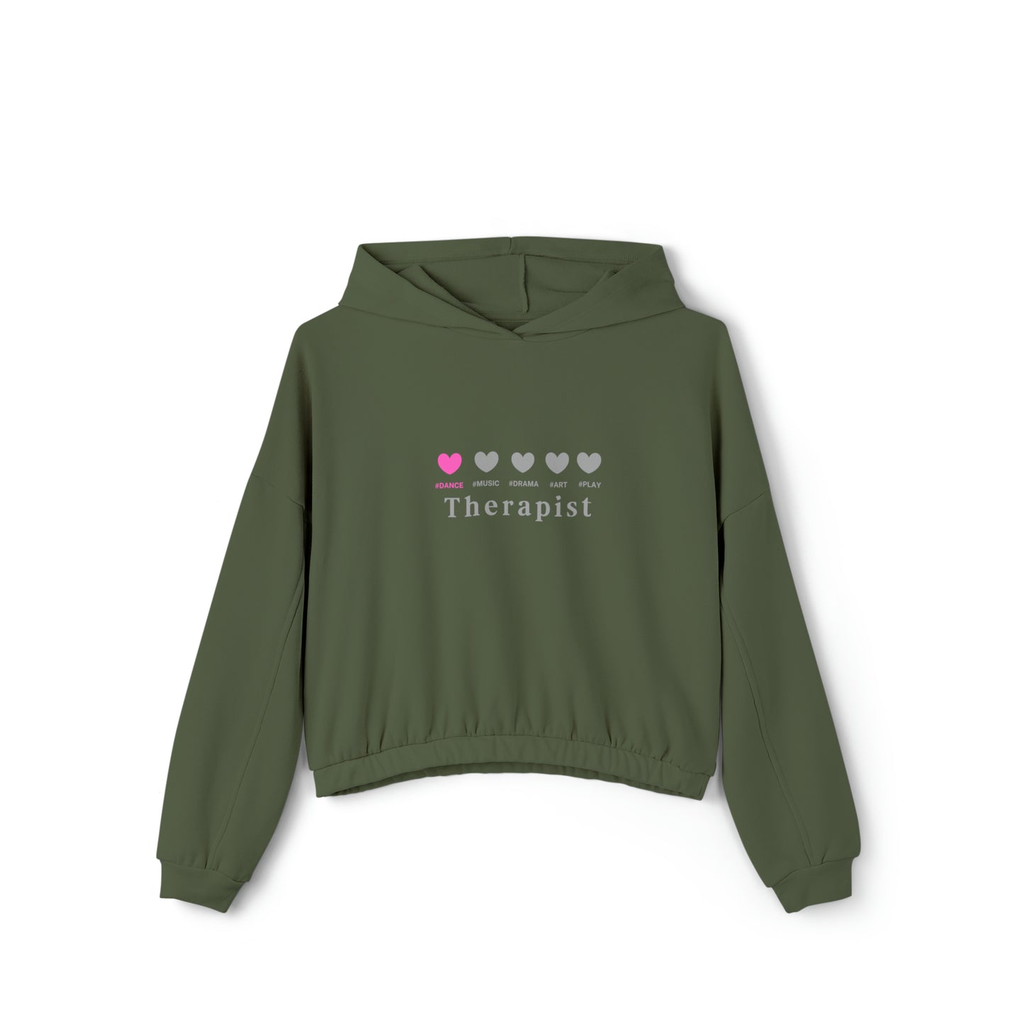 Pink 5 Hearts Dance - Women's Cinched Bottom Hoodie