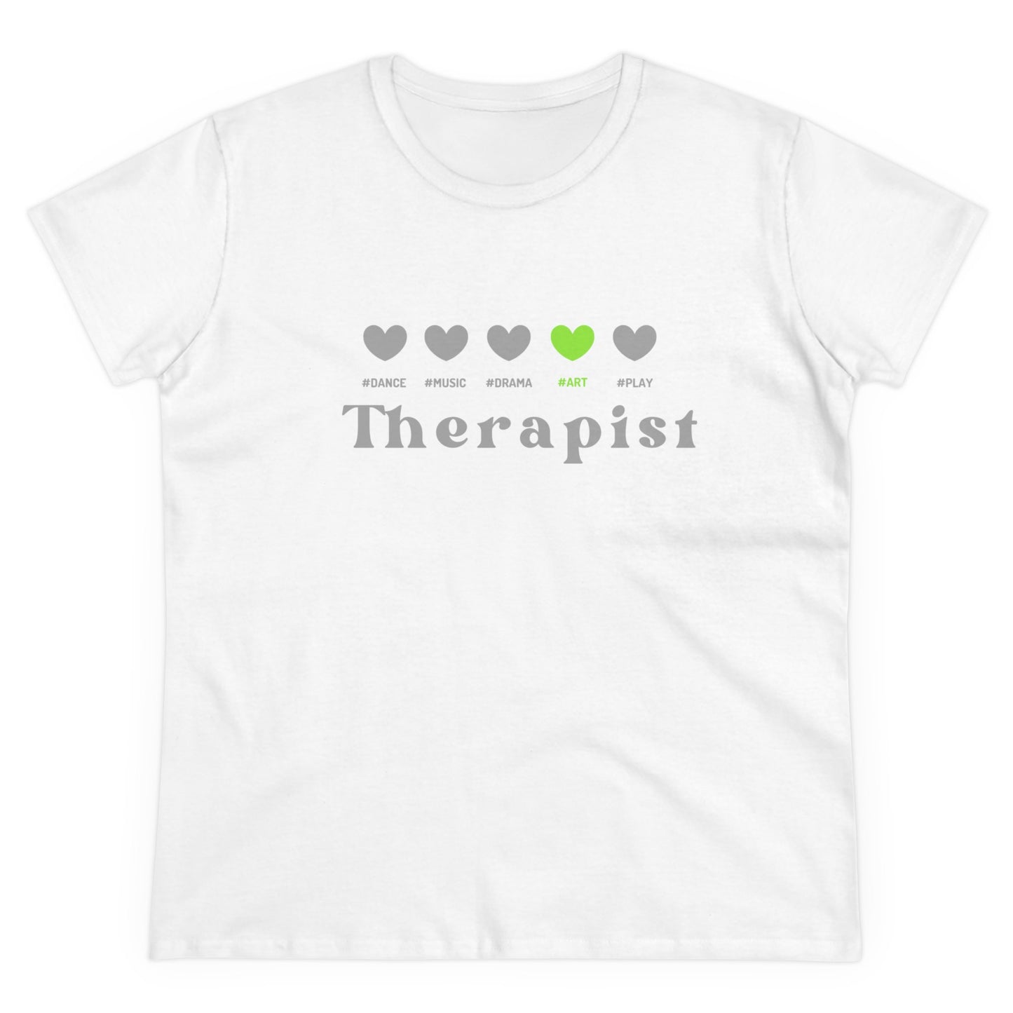 Green 5 hearts - Art - Women's Midweight Cotton Tee