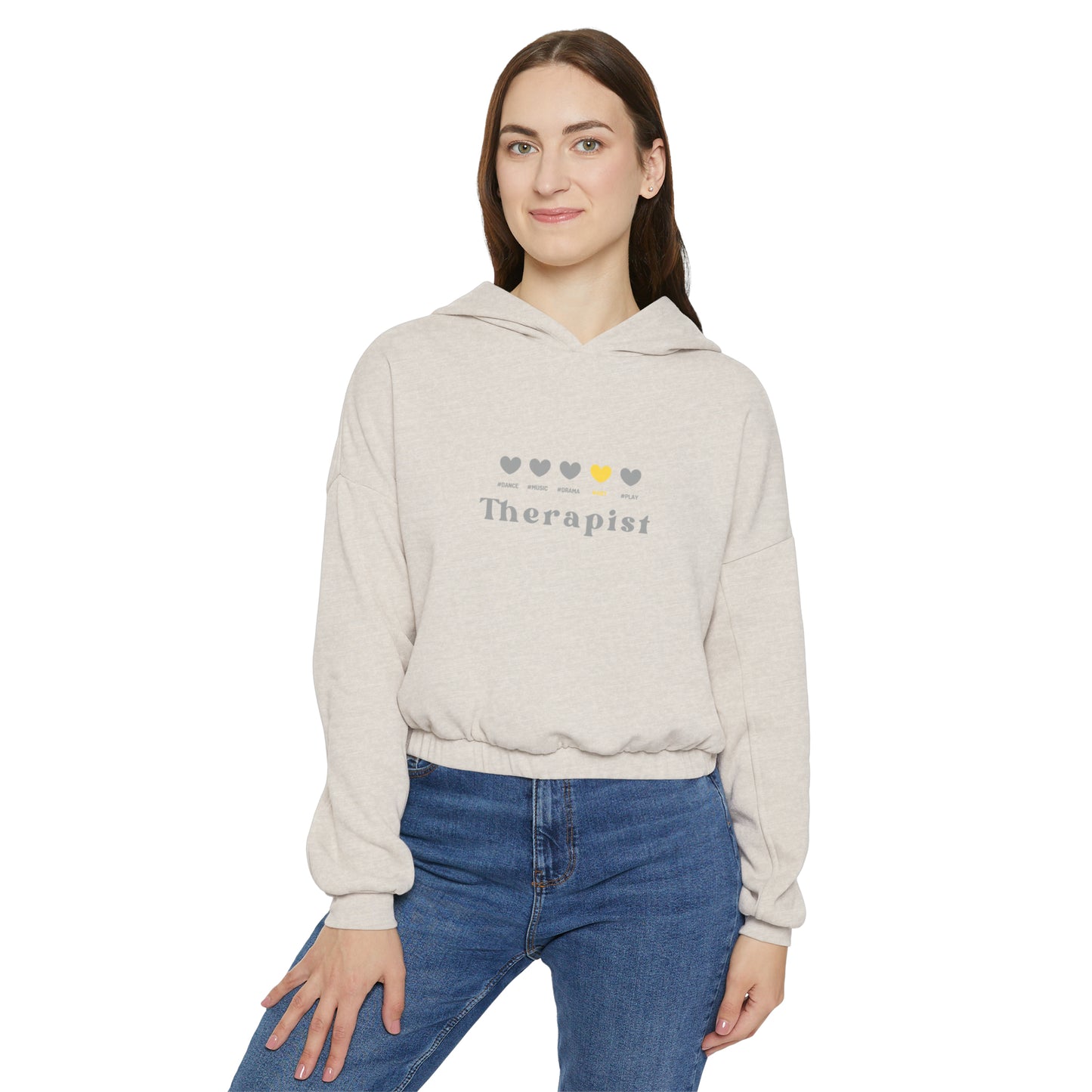 Yellow My Dope 5 hearts - Art - Women's Cinched Bottom Hoodie