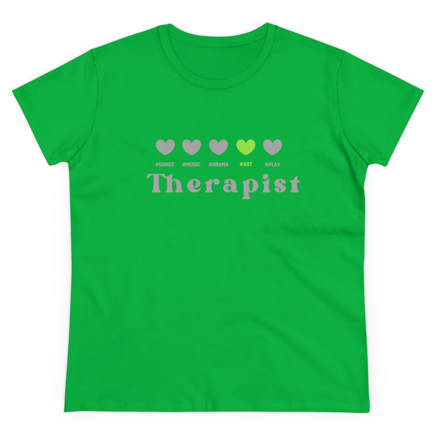 Green 5 hearts - Art - Women's Midweight Cotton Tee