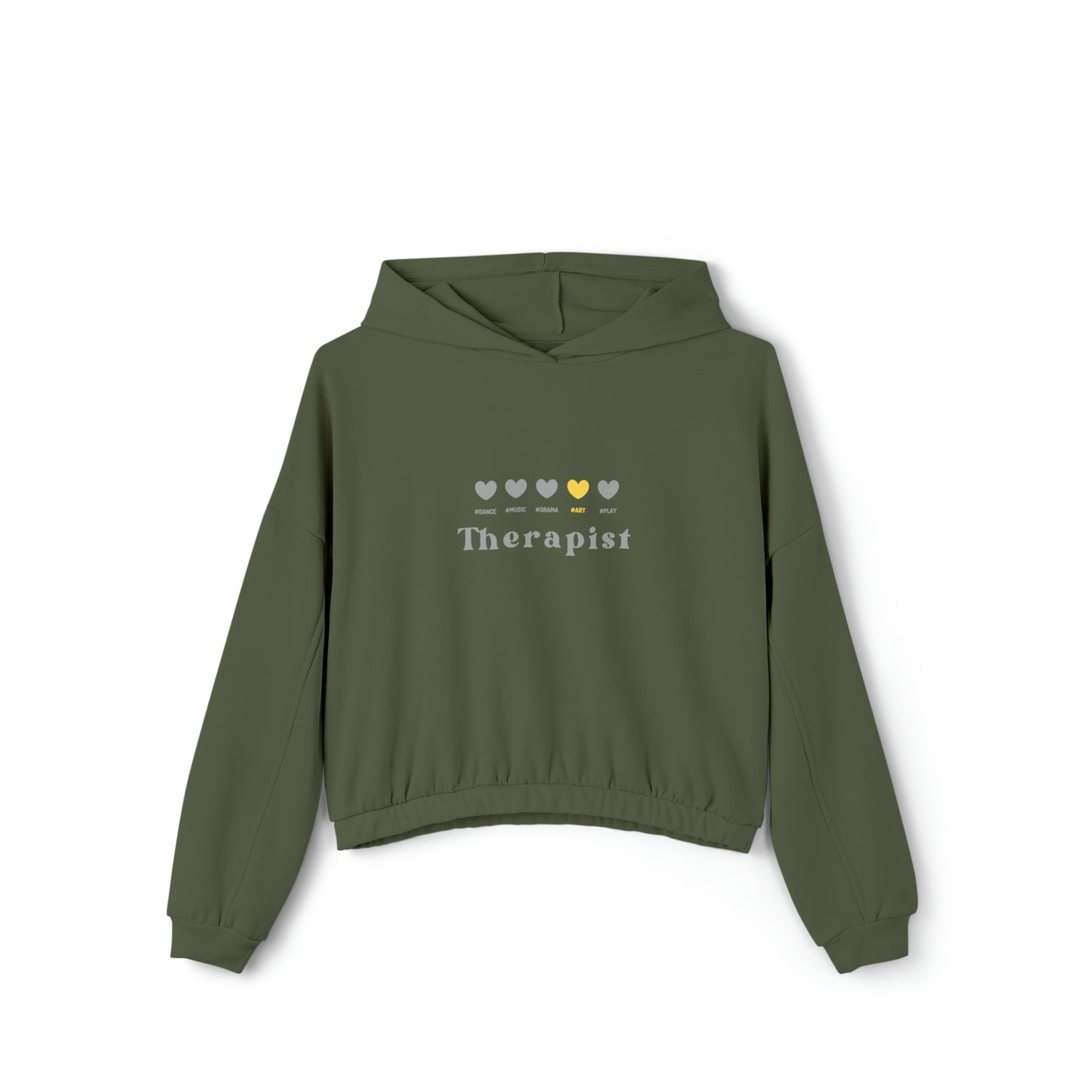 Yellow My Dope 5 hearts - Art - Women's Cinched Bottom Hoodie