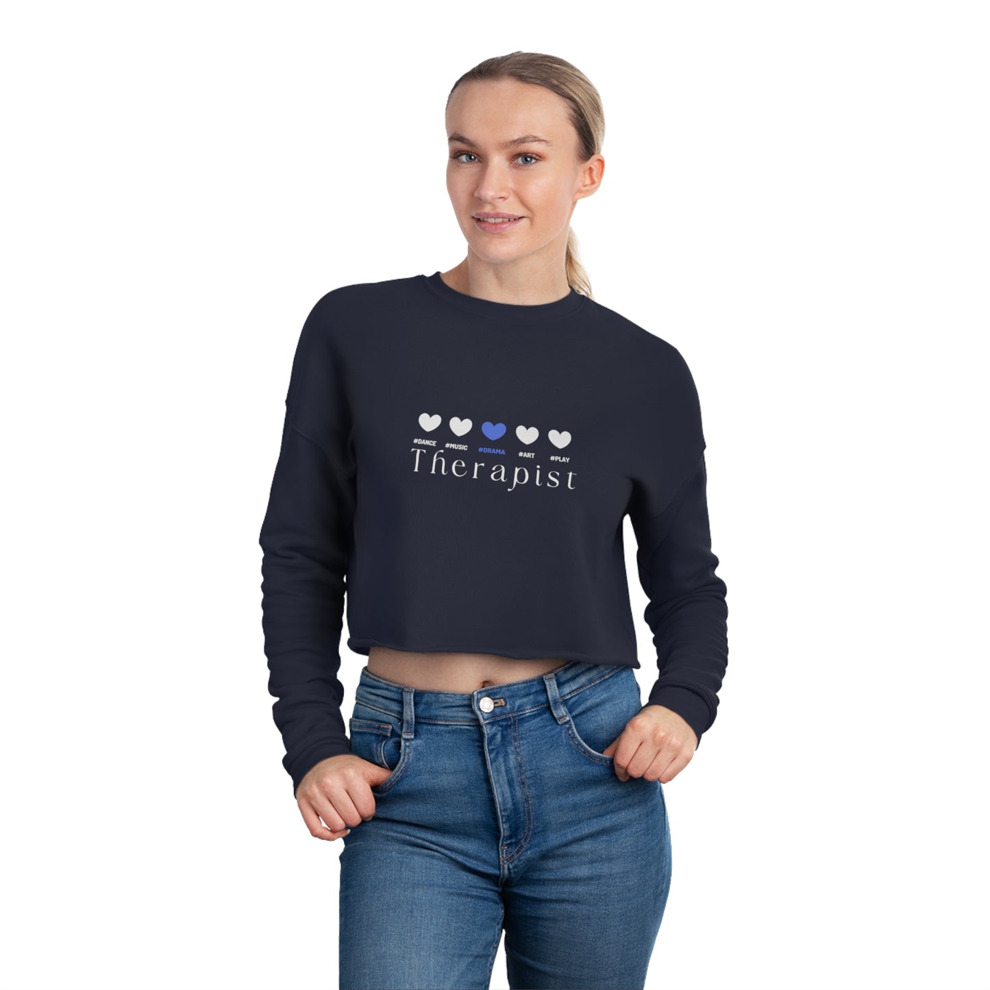 5 hearts - drama - blue - Cropped Sweatshirt