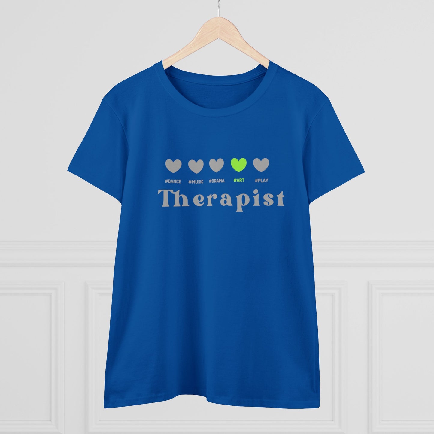 Green 5 hearts - Art - Women's Midweight Cotton Tee