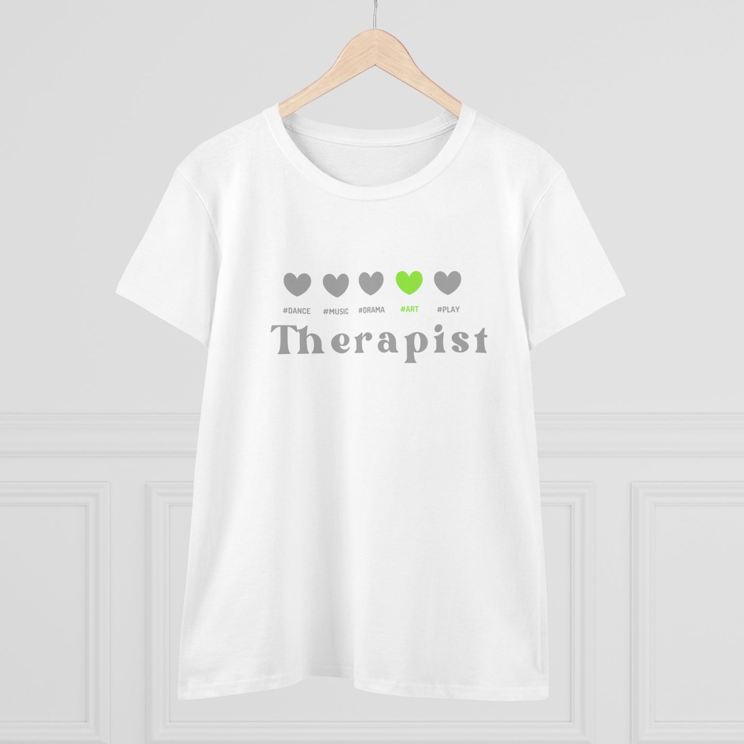 Green 5 hearts - Art - Women's Midweight Cotton Tee