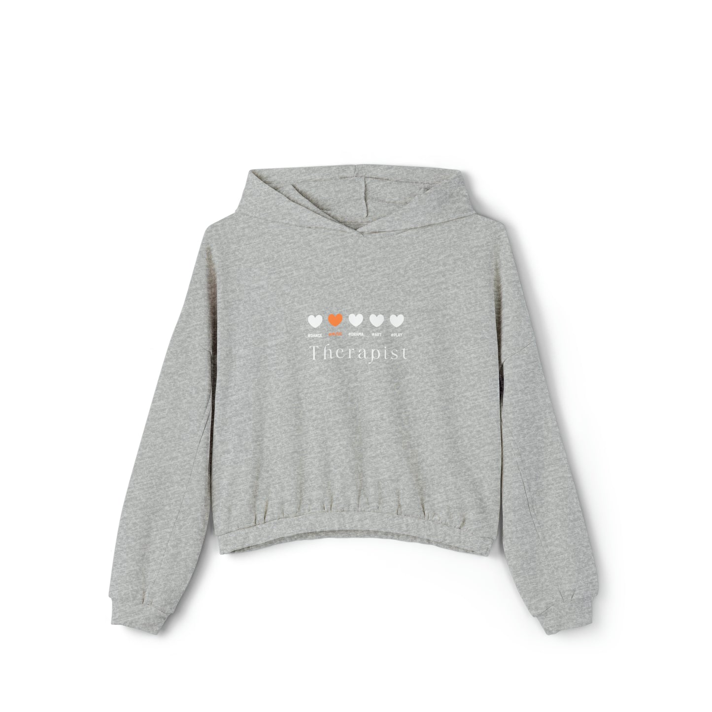 Orange 5 hearts Music - Women's Cinched Bottom Hoodie