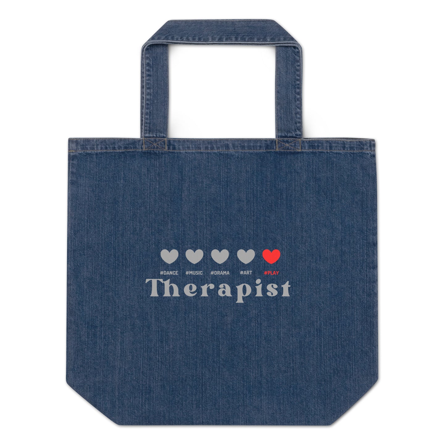 Organic denim tote bag