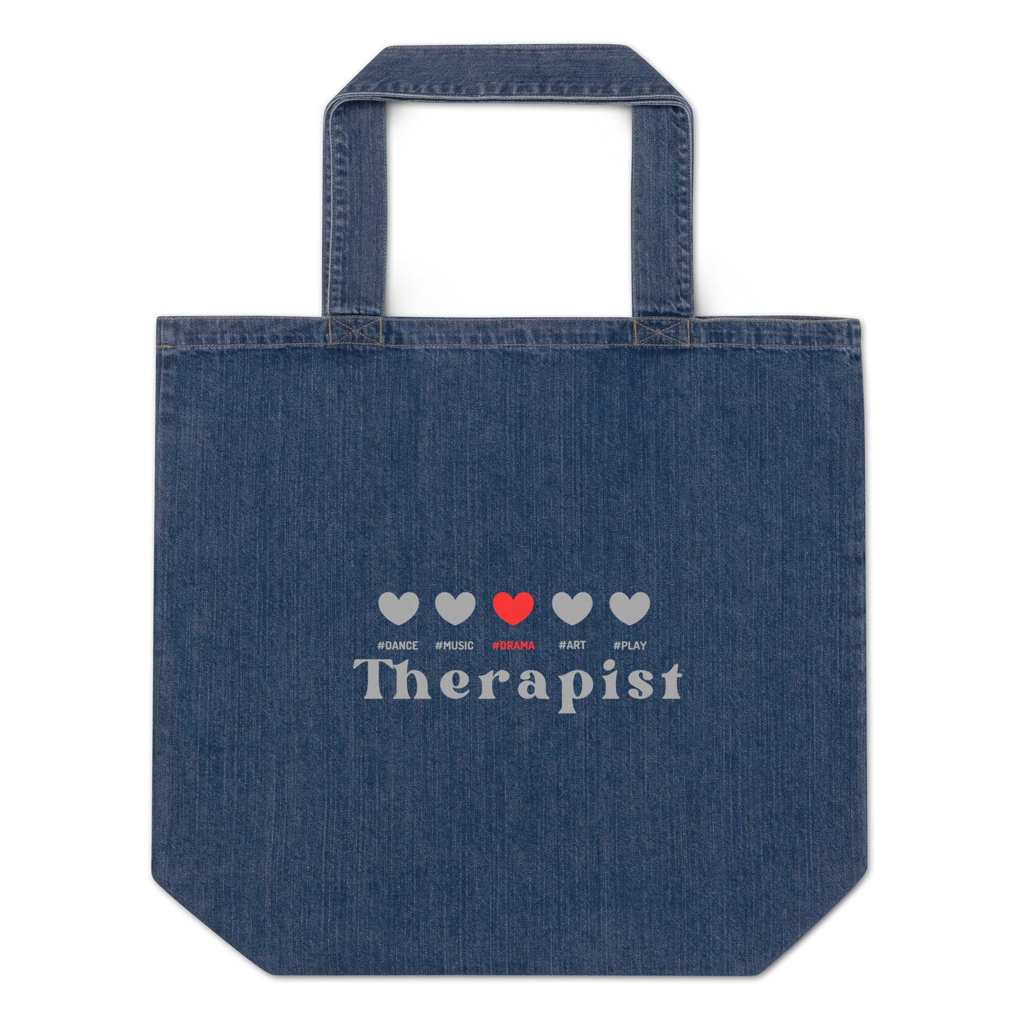 Dope 5 Heart Drama red denim tote bag