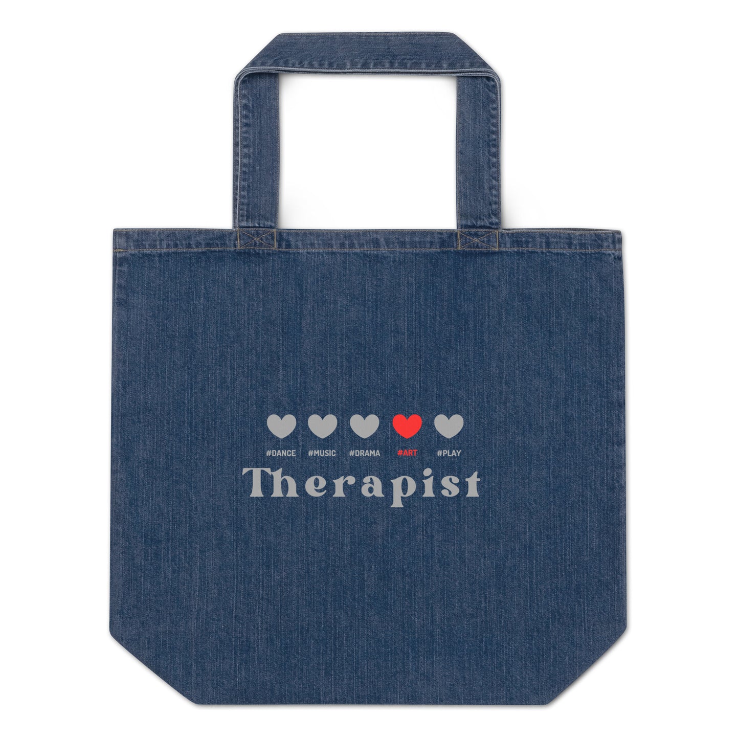 Dope 5 Hearts Art Red denim tote bag